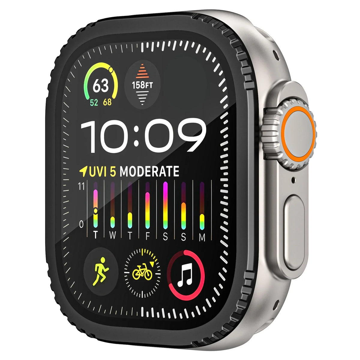 Alloy Frame+Tempered Glass for Apple Watch Ultra 3 2 1 49mm Screen Protector HD Anti Scratch Film for Iwatch Ultra 49mm Series