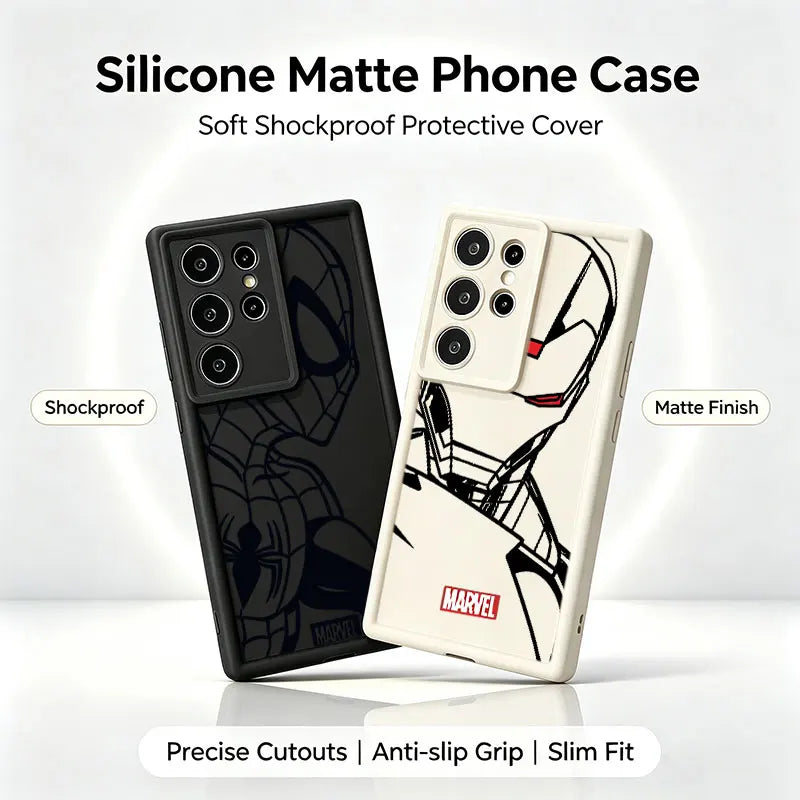 Spidermans Ironman Silicone Phone Case For  Samsung Galaxy S26 S25 S24 S23 S22 Ultra Plus S21 S20 FE Shockproof Cover
