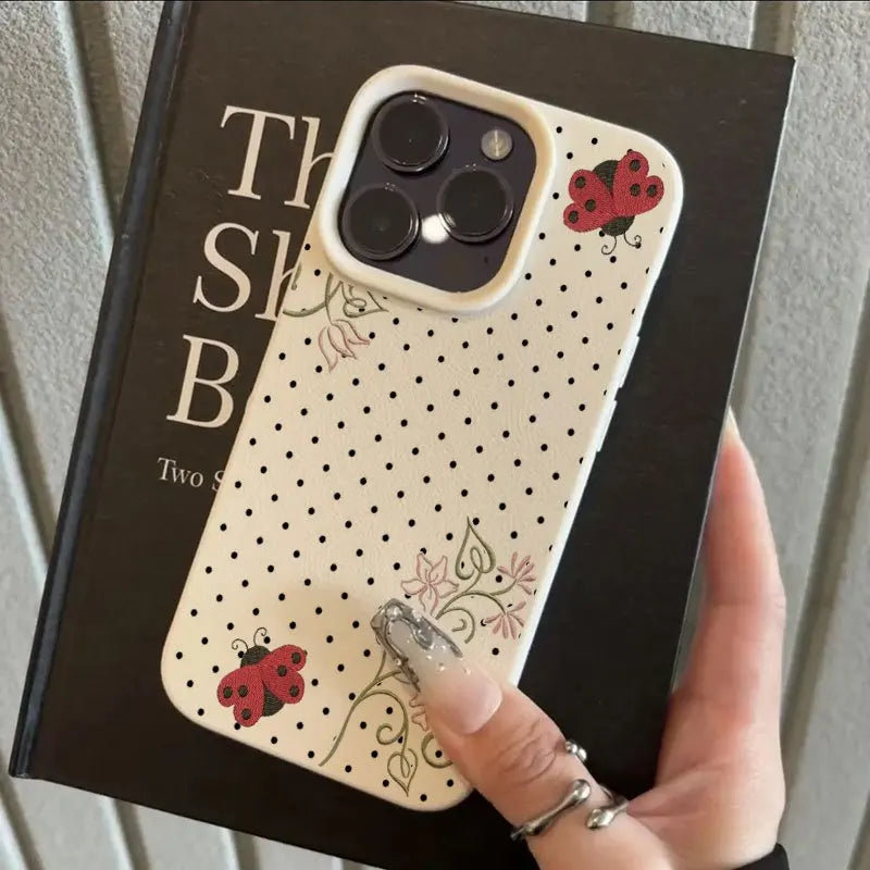 Polka Dot Flower Ladybug Pattern Phone Case for Samsung S26 S25 S24 S23 S22 S21 S20 Note20 Ultra Plus A73 A55 5G Silicone Cover