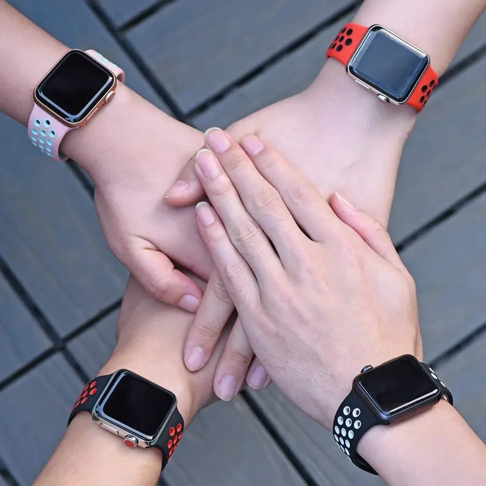 Sport Strap For Apple Watch band 44mm 40mm 49mm 45mm 41mm 42mm Breathable bracelet correa iWatch Series Ultra 4 12 11 10 9 8 SE
