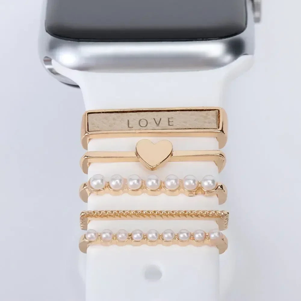 Decoration Ring For Apple watch band series 10 8 7 6 5 se 9 Ultra Diamond Jewelry Charms for Samsung/Huawei 20-22mm watch strap