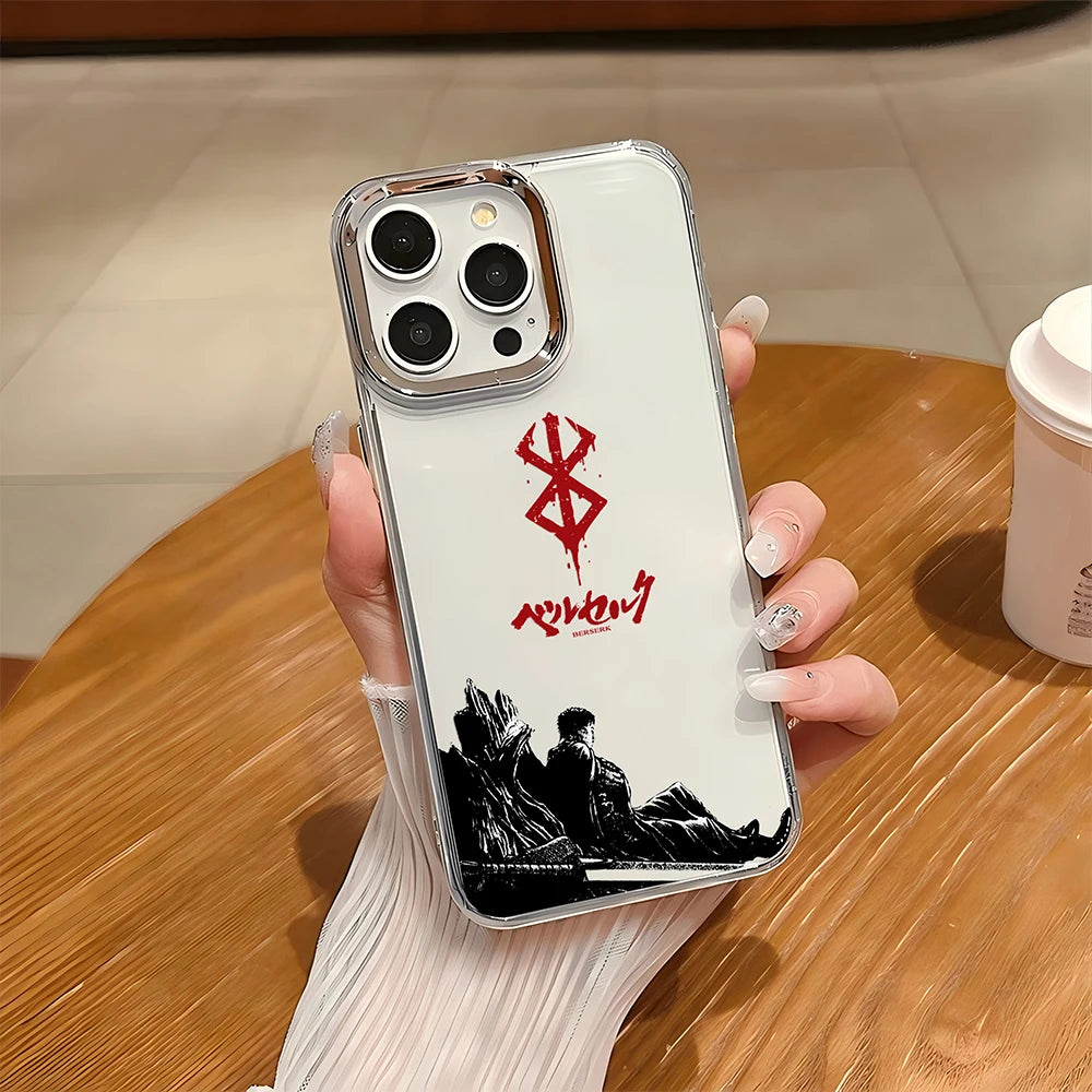 New Japanese Hot Blood Anime Berserk Guts Phone Case For iPhone 17 16e 16 15 14 13 12 11mini Pro Max X XR XSMAX 8 Air Plus Cover