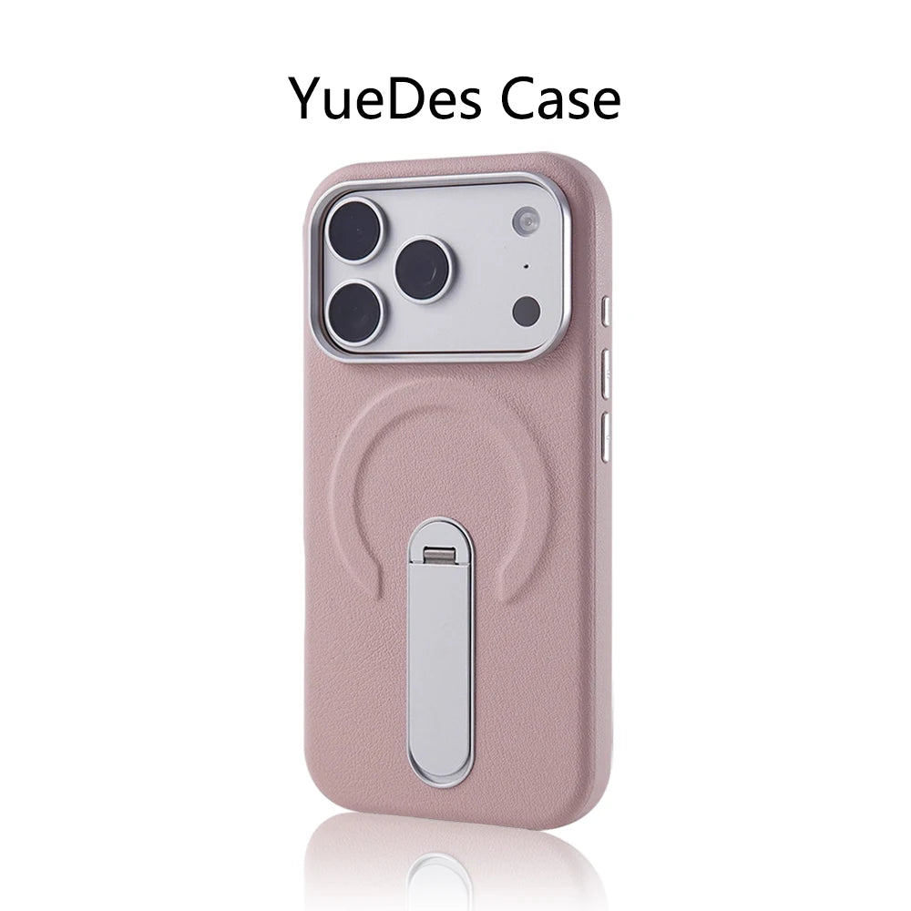 Luxury Rotation KickStand Business Leather Case For iPhone 18 17 Pro Max 16 15 14 13 For MagSafe Magnetic Matte Shockproof Cover