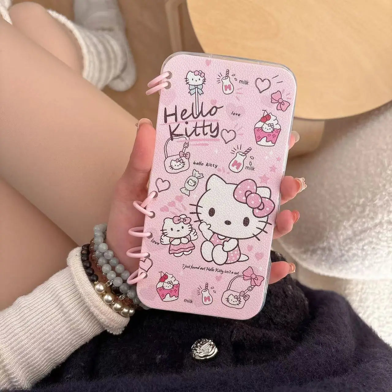 Sanrio 3D Cartoon Flip Notebook Kitty Kuromi Phone Holder Case for Samsung Galaxy S26 S25 S24 S23 S22 Ultra S21 S20 FE Cover