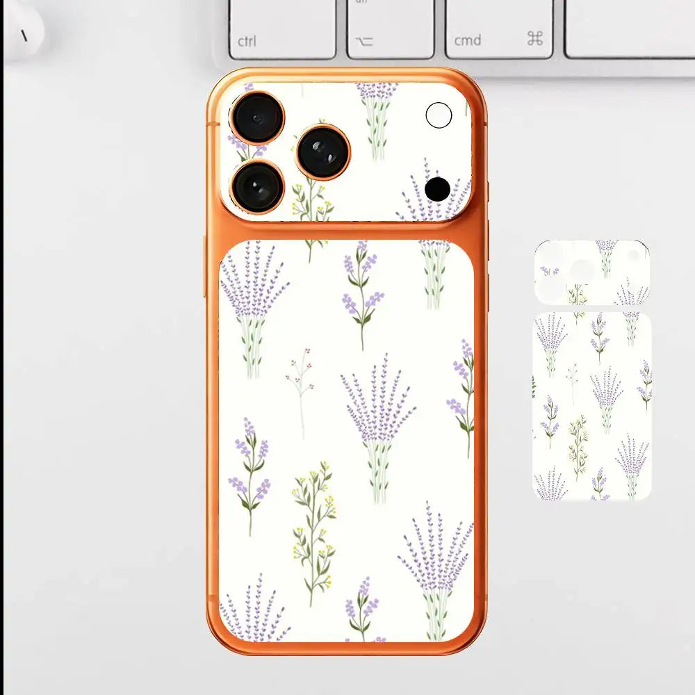 Floral Pattern Back Cover Decal Protective Sticker For Iphone 17 Pro Max Skin Sticker Back Protective Decorative Stickers