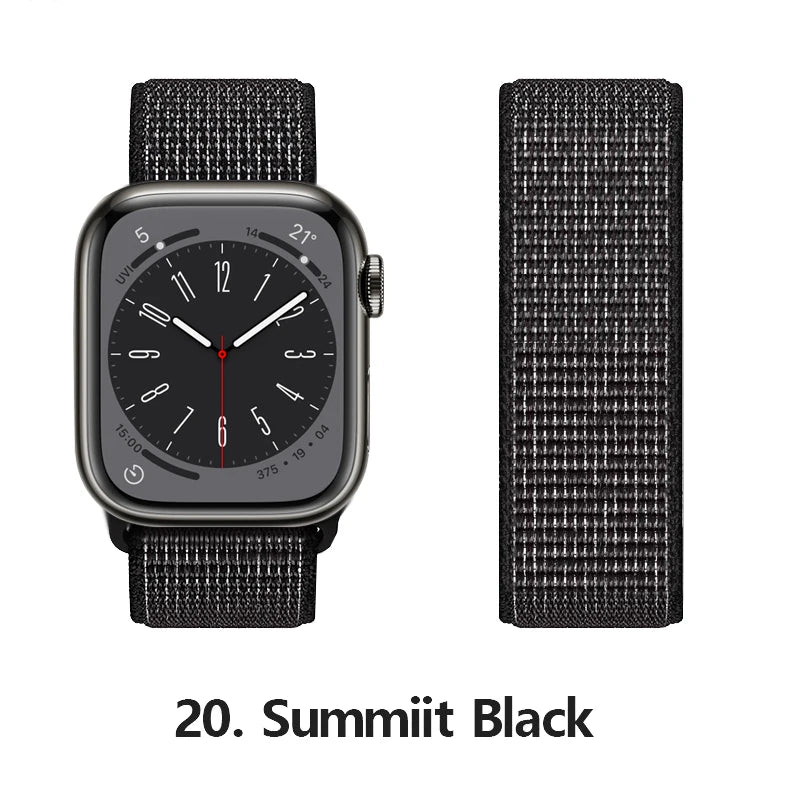 Nylon loop Correa For Apple Watch Bands 45mm 44mm 46mm 40mm 49mm 41mm 42mm Bracelet iWatch Series 12 11 Se 7 8 9 10 ultra 3 4