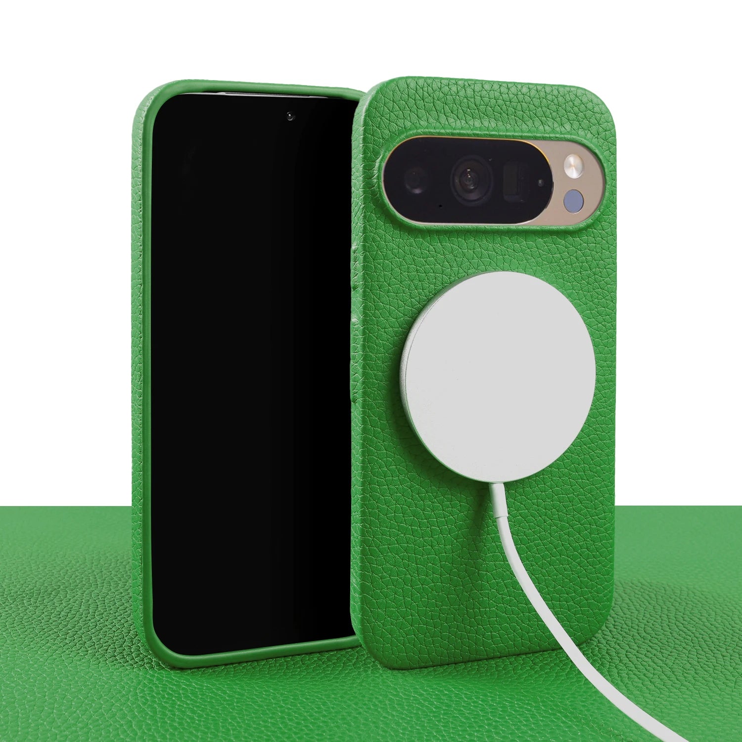 For Magsafe Magnetic Lychee Genuine Leather Case For Google Pixel 10 Pro XL Pixel10 9A 8A 7A Pixel 7 8 9 Pro XL Phone Back Cover