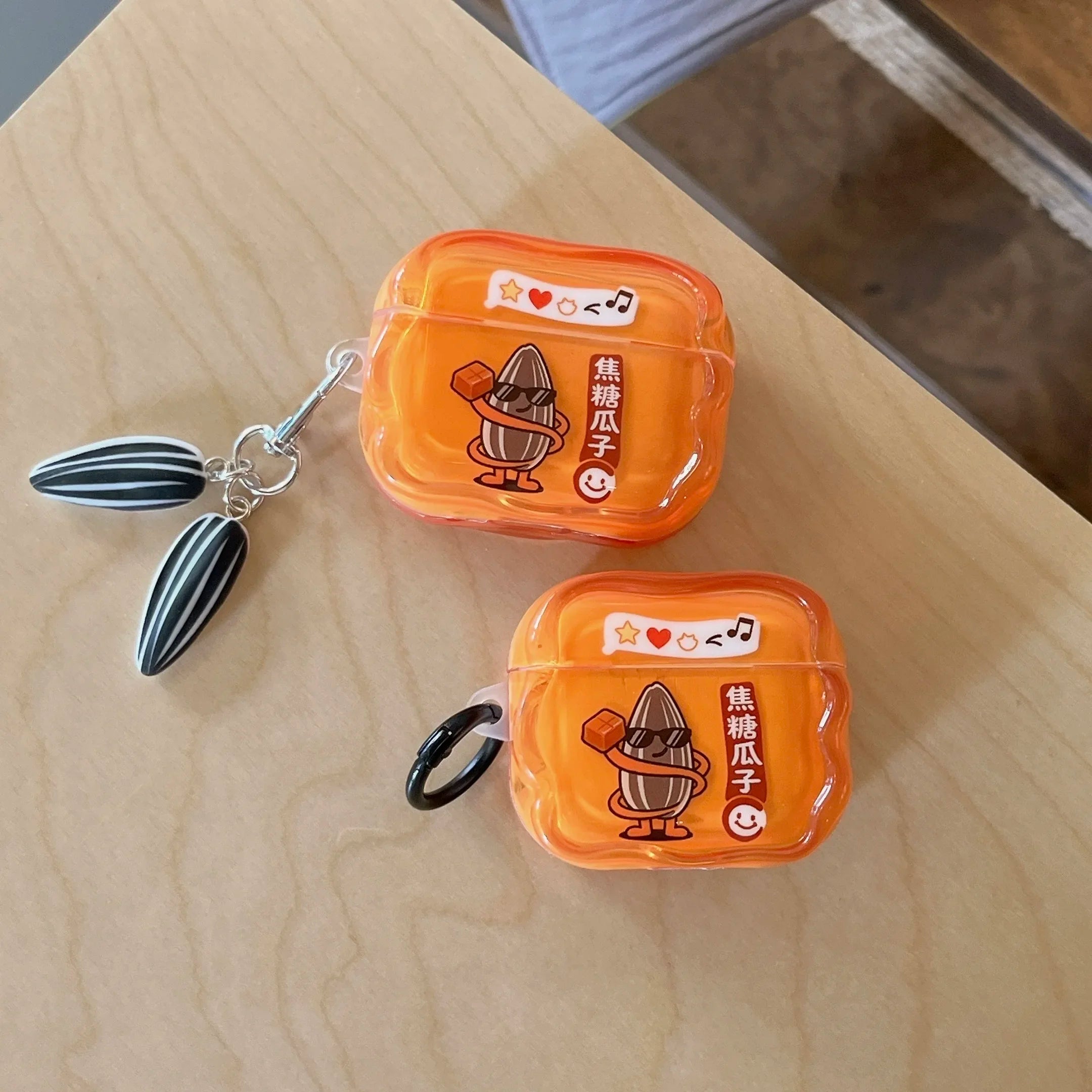 Suitable for AirPods pro3/pro2 Bluetooth Earphone Case Fun Caramel Melon Seeds  for Airpods 1/2/3/4 New Silicone  case