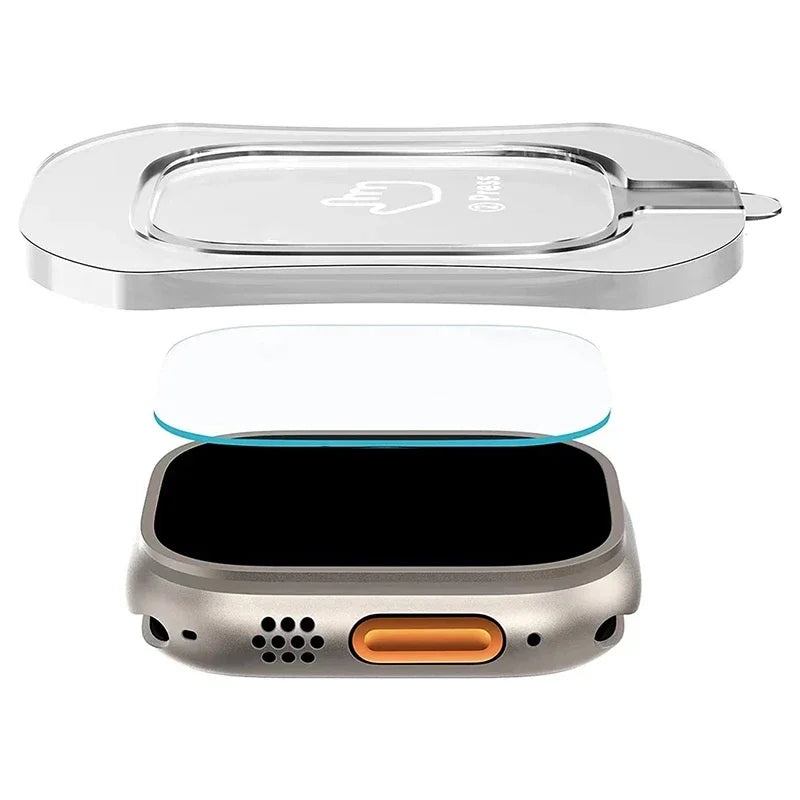 2Pcs For Apple Watch Ultra 2 3 Ultra2 Ultra3 49mm Tempered Glass Film With Alignment Tool Easy Install Screen Protector