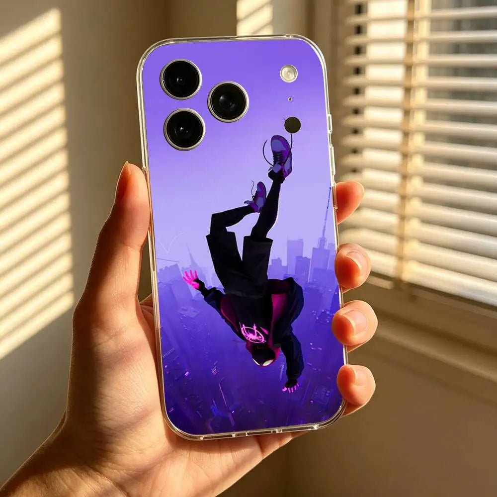 Classic-S-Spider-Man-S Phone Case For IPhone 17 16 15 14 Plus 13 12 11 Pro Max Phone Back Cover Transparent Shockproof Cover