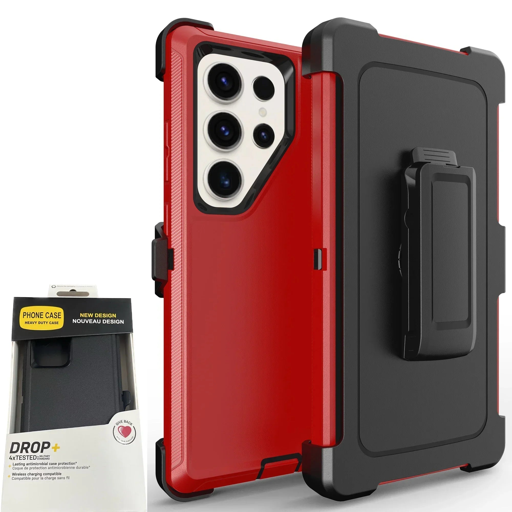 Defender Ott Armor Box Case for Samsung S25 Ultra S24 S23 S22 S21 S20 Plus Rugged Shockproof Protect Cover Belt Clip