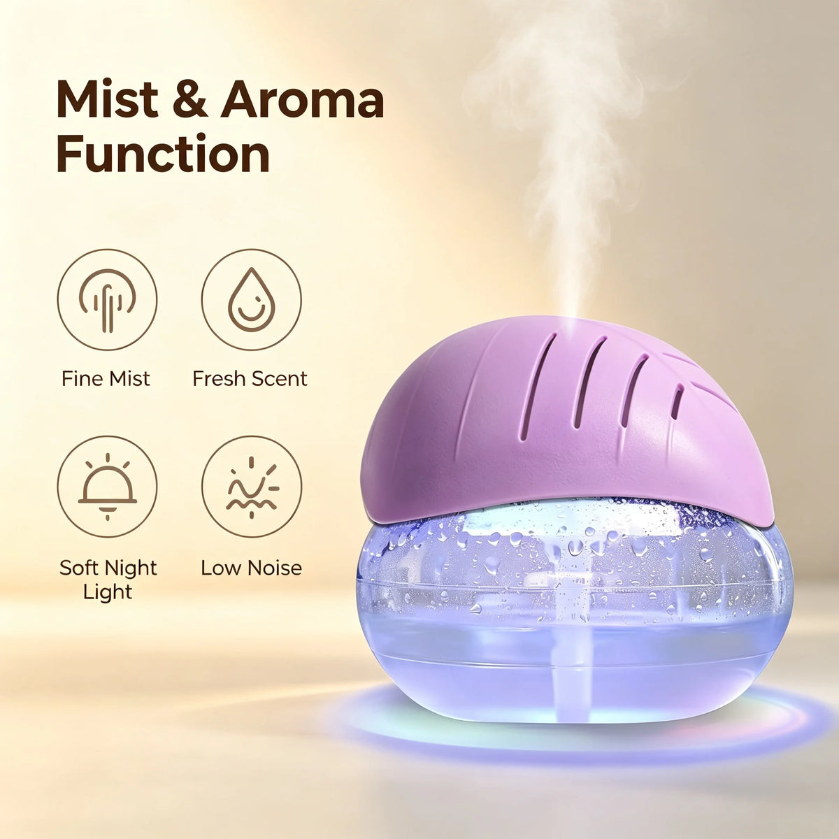 Home Air Purifier Without HEPA Filter Water‑Washing Air Scrubber Portable Mini Air Humidifier, Cold Air Scent Diffuser Machine A