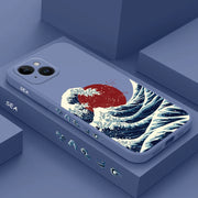 Red Sun Sea Waves Phone Case For iPhone 17 Air 16 16E 15 14 13 12 11 Pro Max Mini X XR XS  8 7 Plus 6 6S Plus Cover