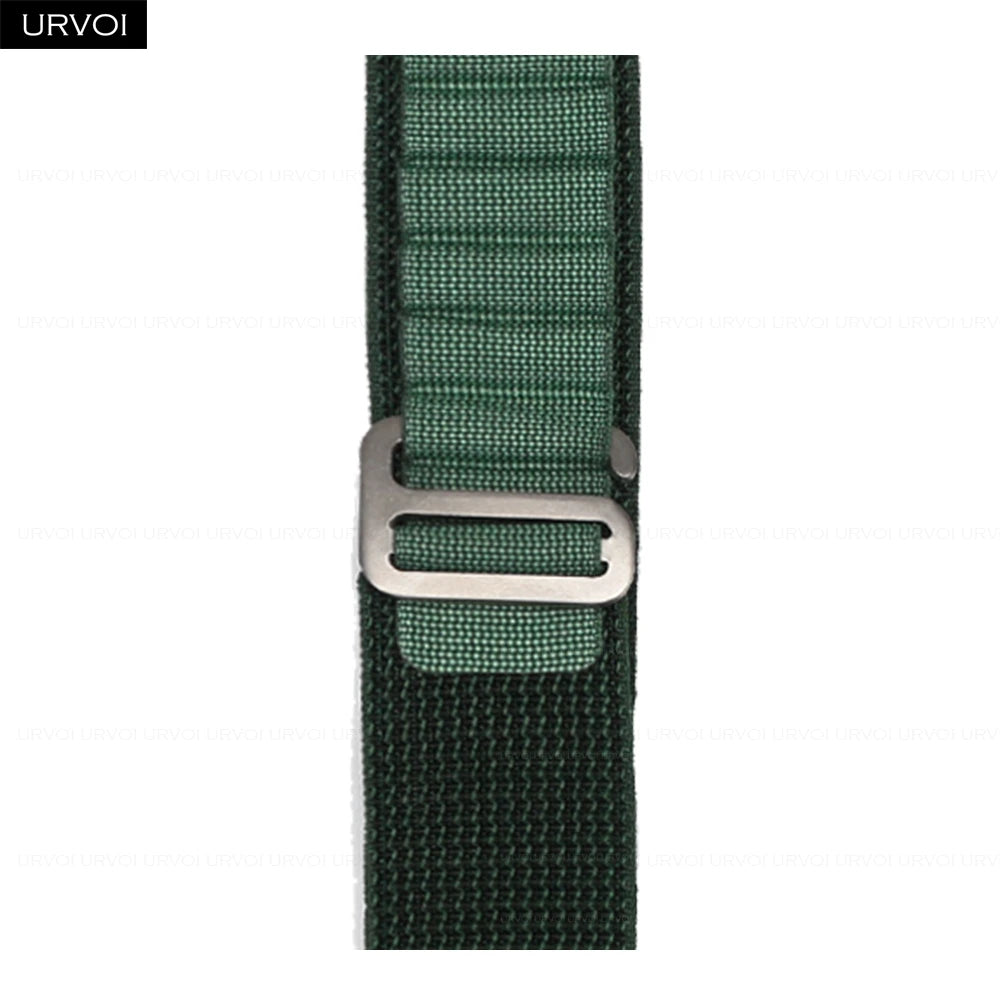 URVOI Alpine Loop for Apple Watch Ultra 4 3 2 Band Series 12 11 10 SE Black G-Hook Closure Woven Strap Polyester for iWatch 49mm