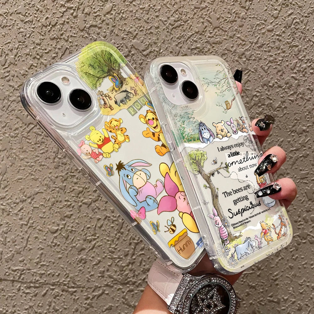 Comics Winnies Poohs Phone Case for Apple iPhone 17 Air 16 15 14 Plus 13 12 11 Pro Max Airbag Anti Drop Cover