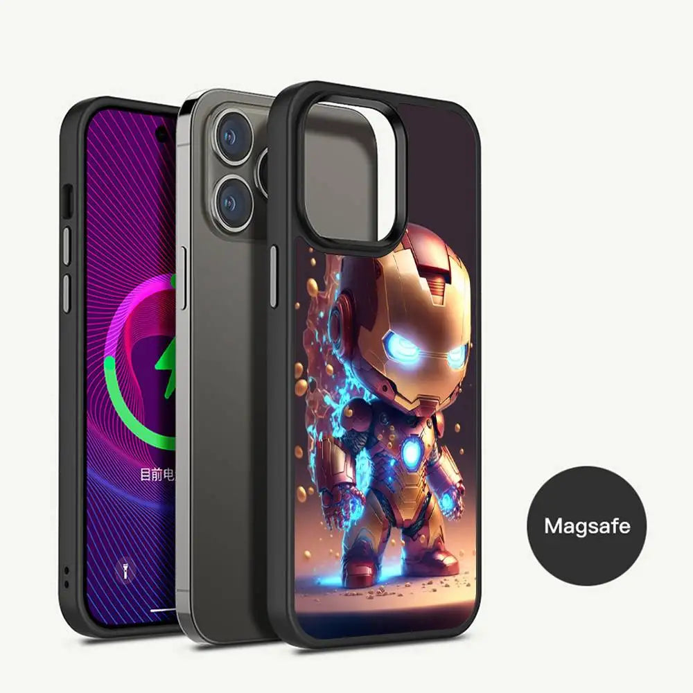 Movie IronMan Phone Case Magnetic Case For iPhone 17 16 14 13 12 11 15 Pro Max Plus For Magsafe Wireless Charge Cover