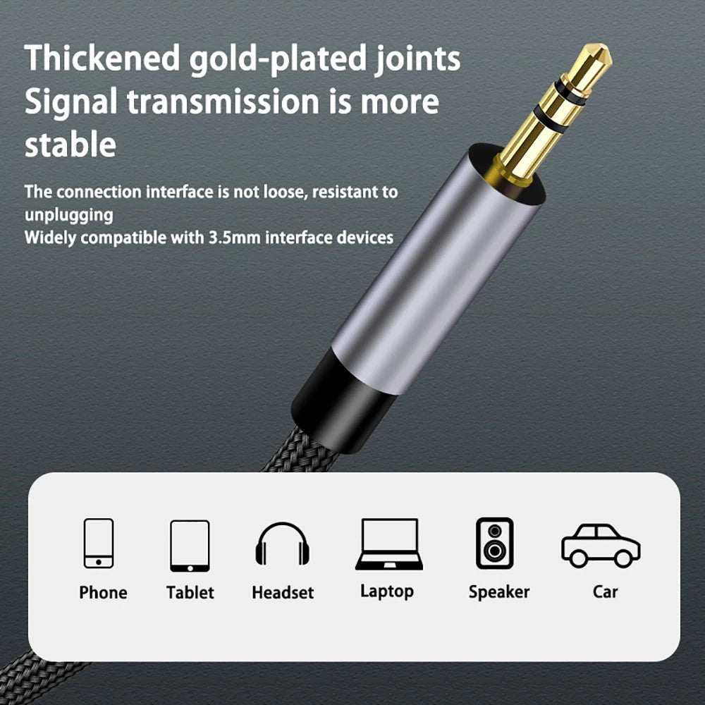 USB Type C To 3.5Mm Jack AUX Cable AUX Audio Cable USB Type C to 3.5mm Audio Jack Cable Car HIFI Stereo Sound Audio Connectors