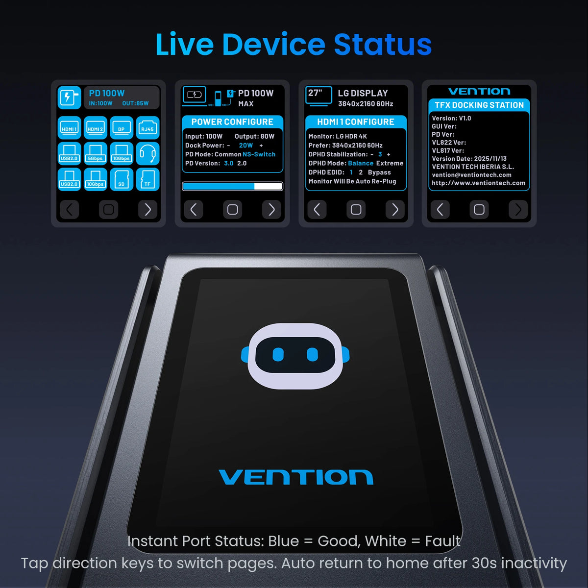 Vention Smart Screen 13 in 1 8K@30Hz USB C MST Docking Station Hub Triple Monito USB 3.2 10Gbps for MacBook Pro Windows Laptop