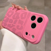 Leopard Pattern Liquid Silicone Case for iPhone 17 16 Pro Max Air 14 15 Plus 11 12 Camera Control Button Soft Shockproof Cover