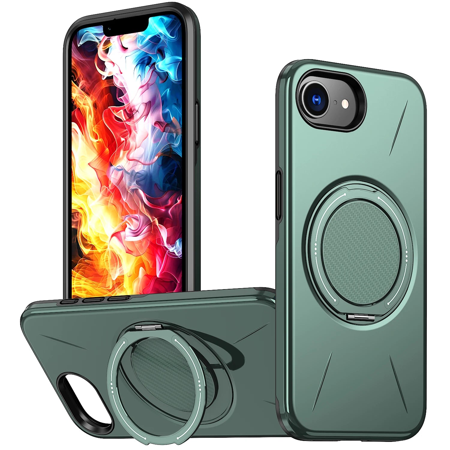 360° Rotating Magnetic Stand Holder Phone Case for iPhone 17E 16E Magsafe Shockproof Bracket Covers Funda