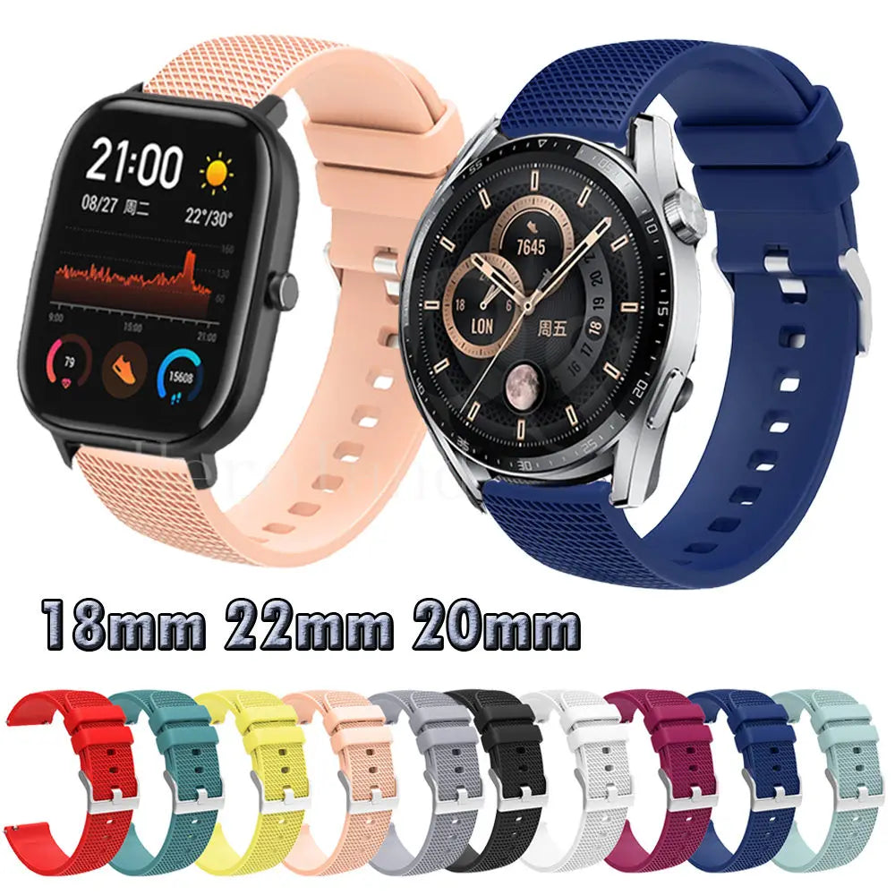 Premium Silicone Watchband WatchStrap Silicone Bracelet Quick Release Rubber Strap WristBand 18mm 20mm 22mm Width Replacement