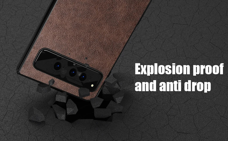 PU Leather Case for Google Pixel Fold 5G Simply Business Style Hard PC with PU 2in1 Material