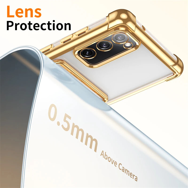 Luxury Shockproof Phone Case For Samsung Galaxy S25 Edge S24 S23 S22 S21 S20 FE Note 20 Ultra 9 Transparent Card Slot Bag Cover