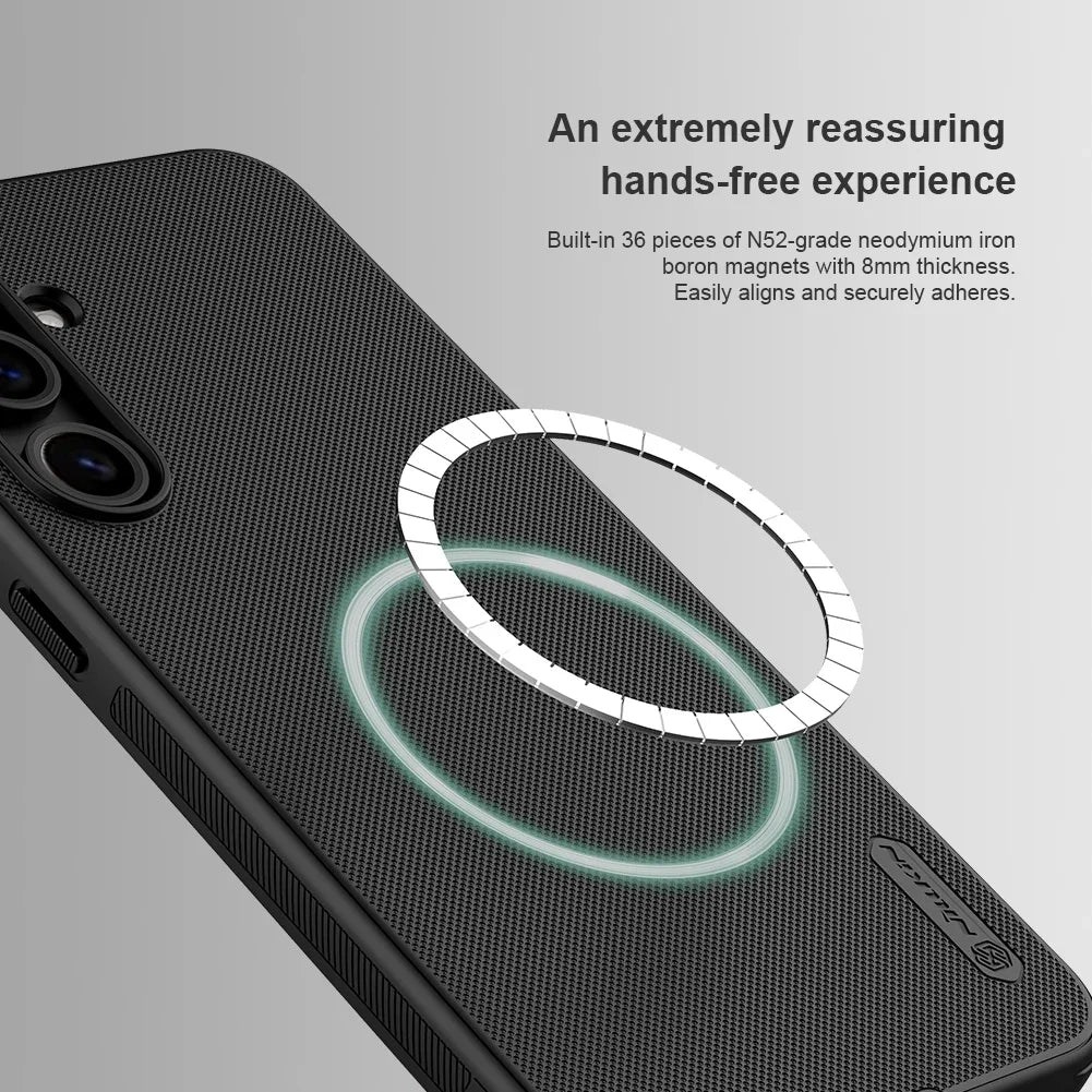 Nillkin For Samsung Galaxy S24 FE 5G Magnetic Case Super Frosted Pro Soft TPU Frame Matte PC Full Back Cover Protection Case