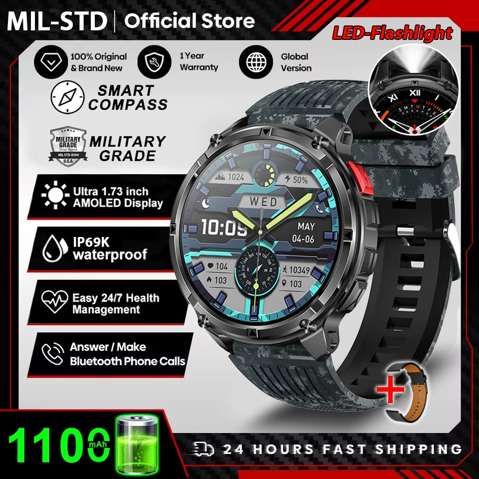 2026 New T-Rex3 Pro GPS Sports 1100mAh Smartwatch Men 120-Day Standby Clock Rugged Outdoor Sport 10ATM Waterproof Call Watches