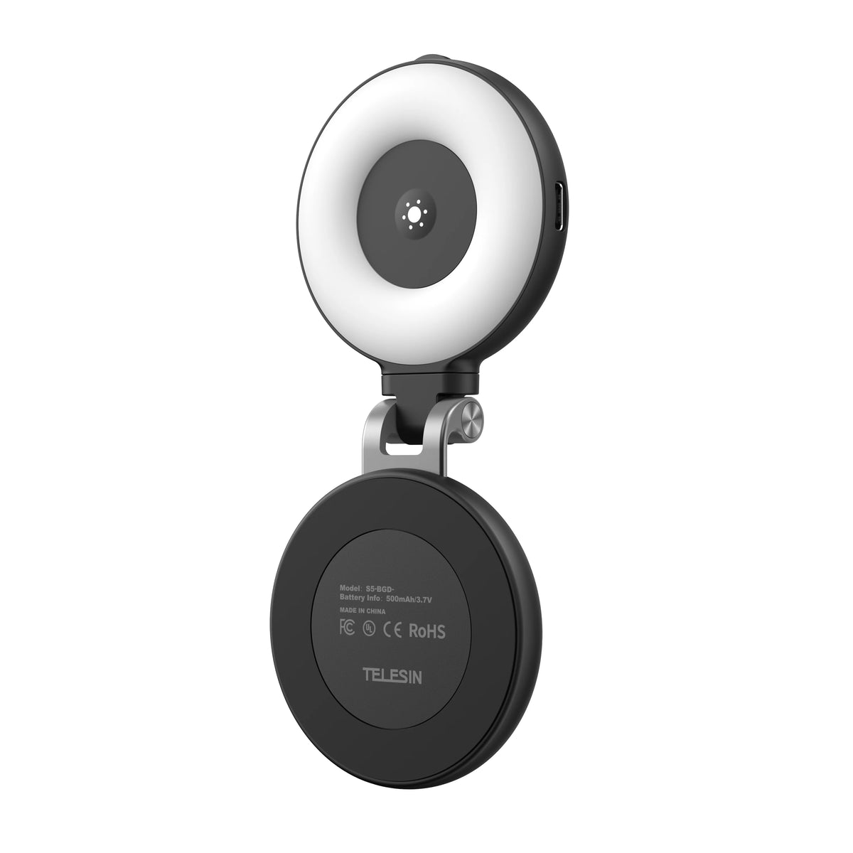 TELESIN Magnetic Fill Light Mini SSelfie Ring Fill Light 3 Modes with Mirror Light Universal for Smartphone Iphone Android