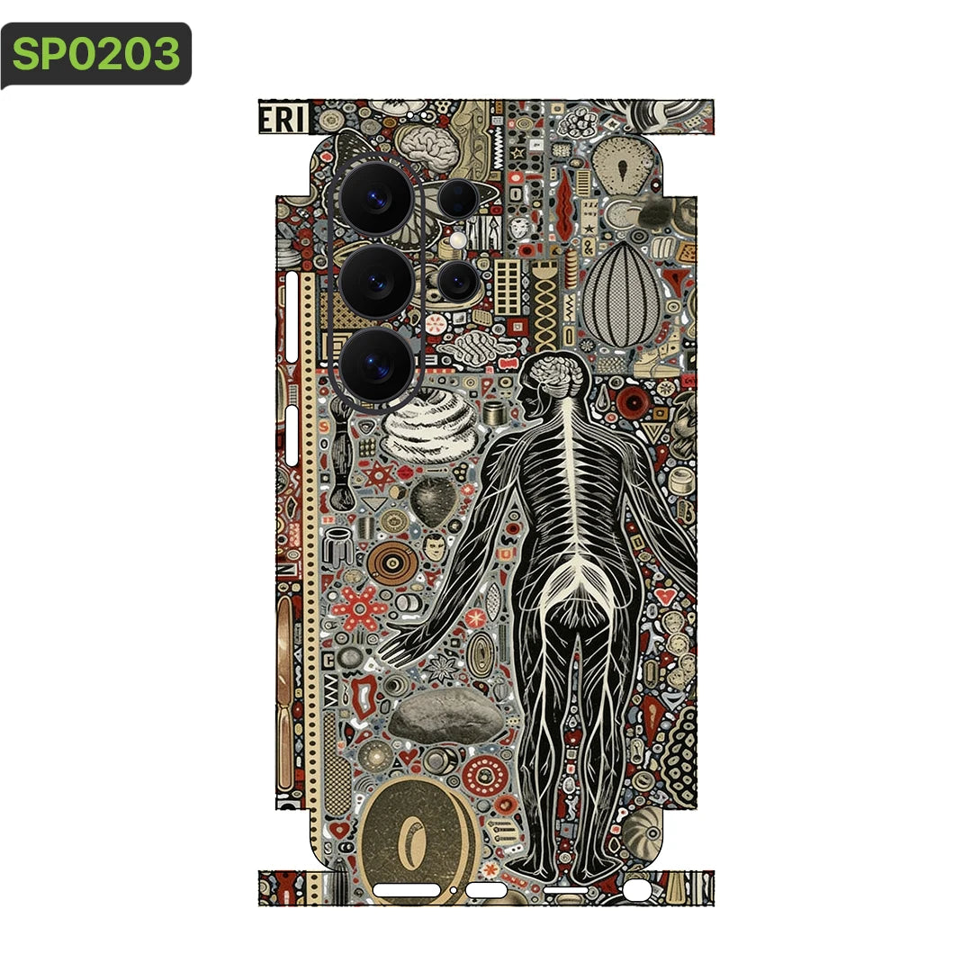 MIX011 Skins Grain Film Wrap Phone Back Sticker For SAMSUNG Galaxy S25 S26 Ultra S24 Plus S22 Ultra S22 S21 FE Film