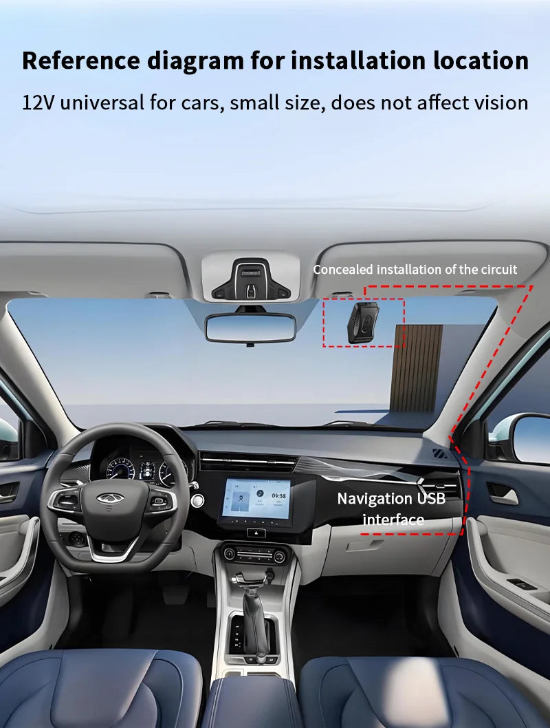 ADAS USB Car DVR Dash Cam 1080P HD for Android Navigation 170° Wide Angle ADAS Intelligent Assistance Driving Recorder