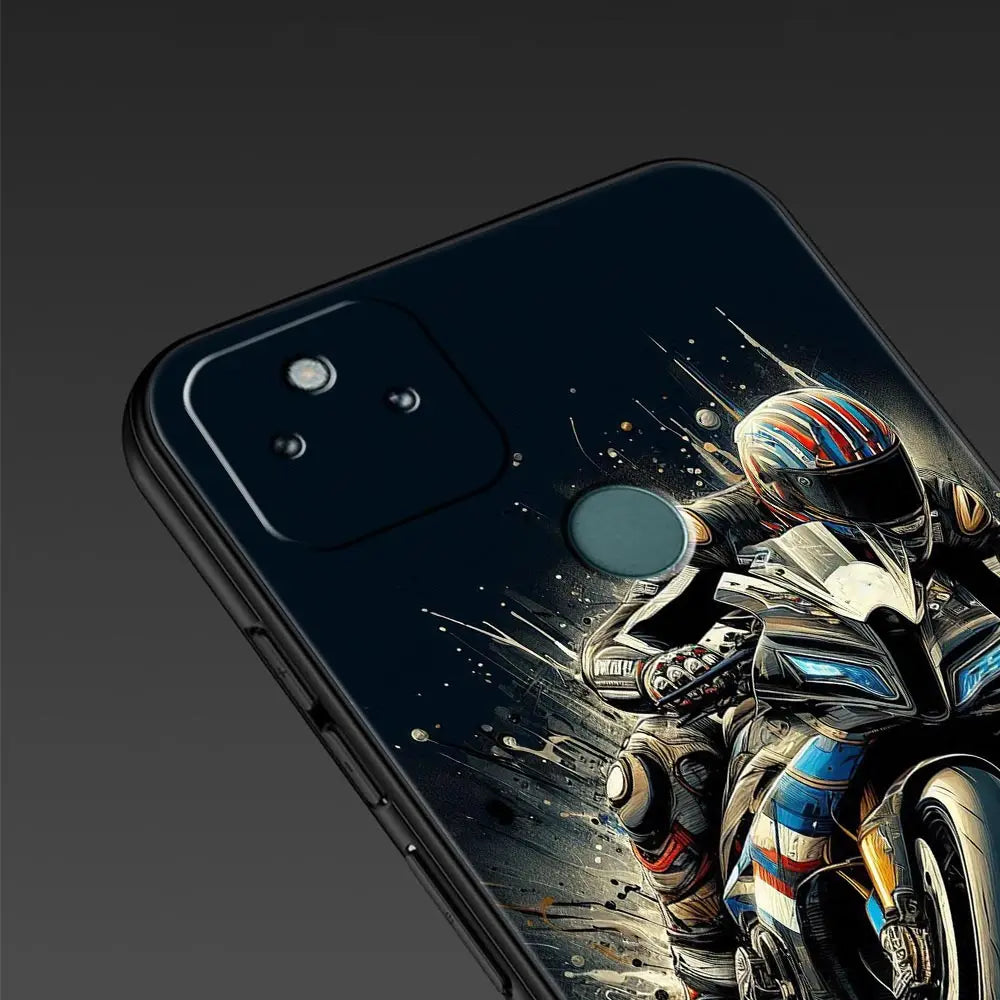 Phone Case Cover for Google Pixel 10 9 8 7 6 9A 8A 7A 6A Pro Shockproof Soft TPU 10 9 Pro XL Shell Capas Motorcycle Rider Fundas