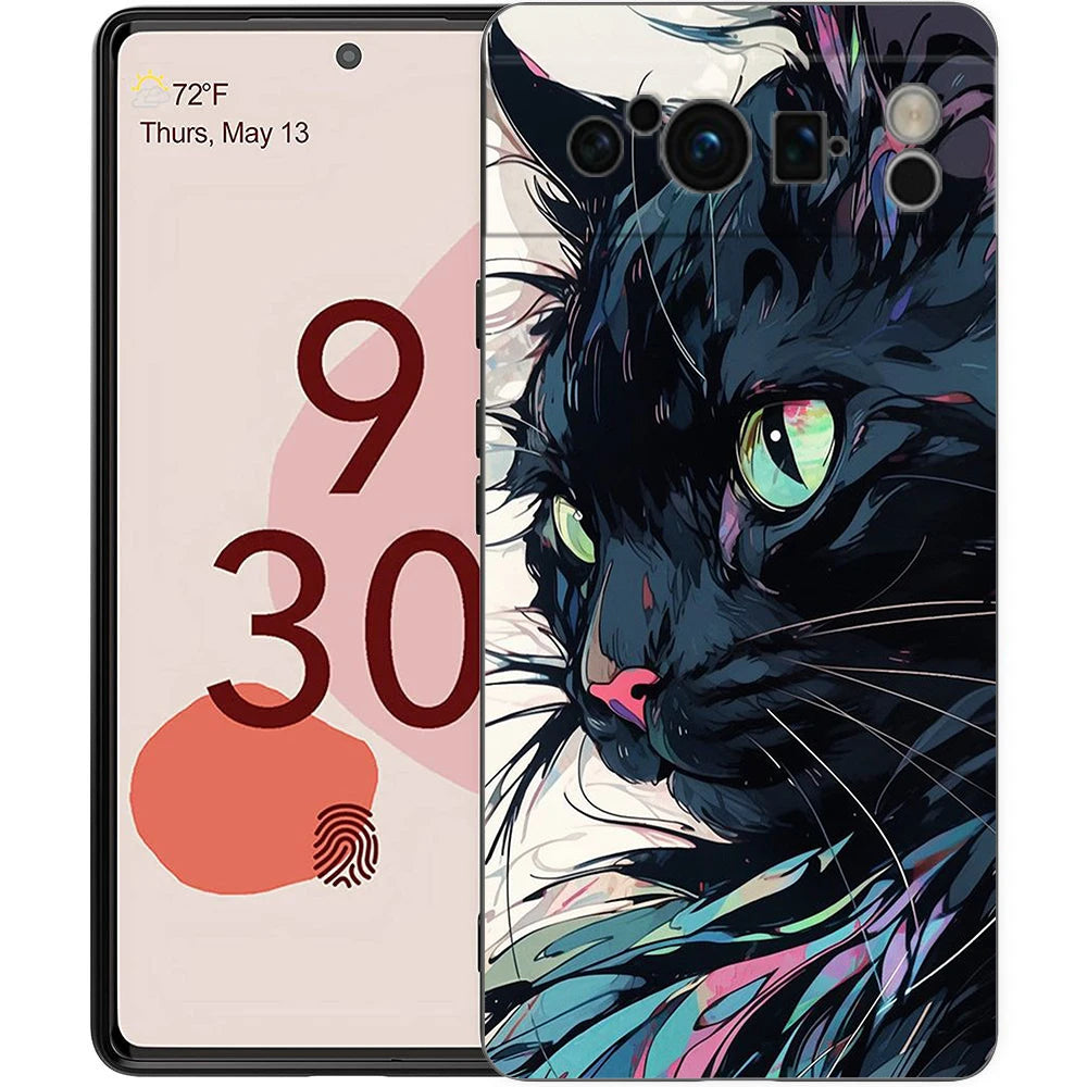 For Google Pixel 10 Pro Phone Case Pixel 9 Pro XL TPU Case Pixel 8 Pro 9A 8A 7A 7 6A 6 Pro Soft Cover Cute Cartoon Cat