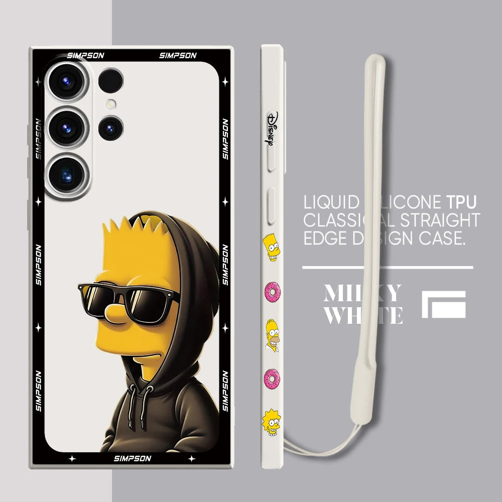 Soft Bumper Silicone Case for Samsung Galaxy S20 FE S21 Plus S24 Ultra S23 Ultra 5G S22 S22 Ultra S25 Funny Cool Simpsons Cover