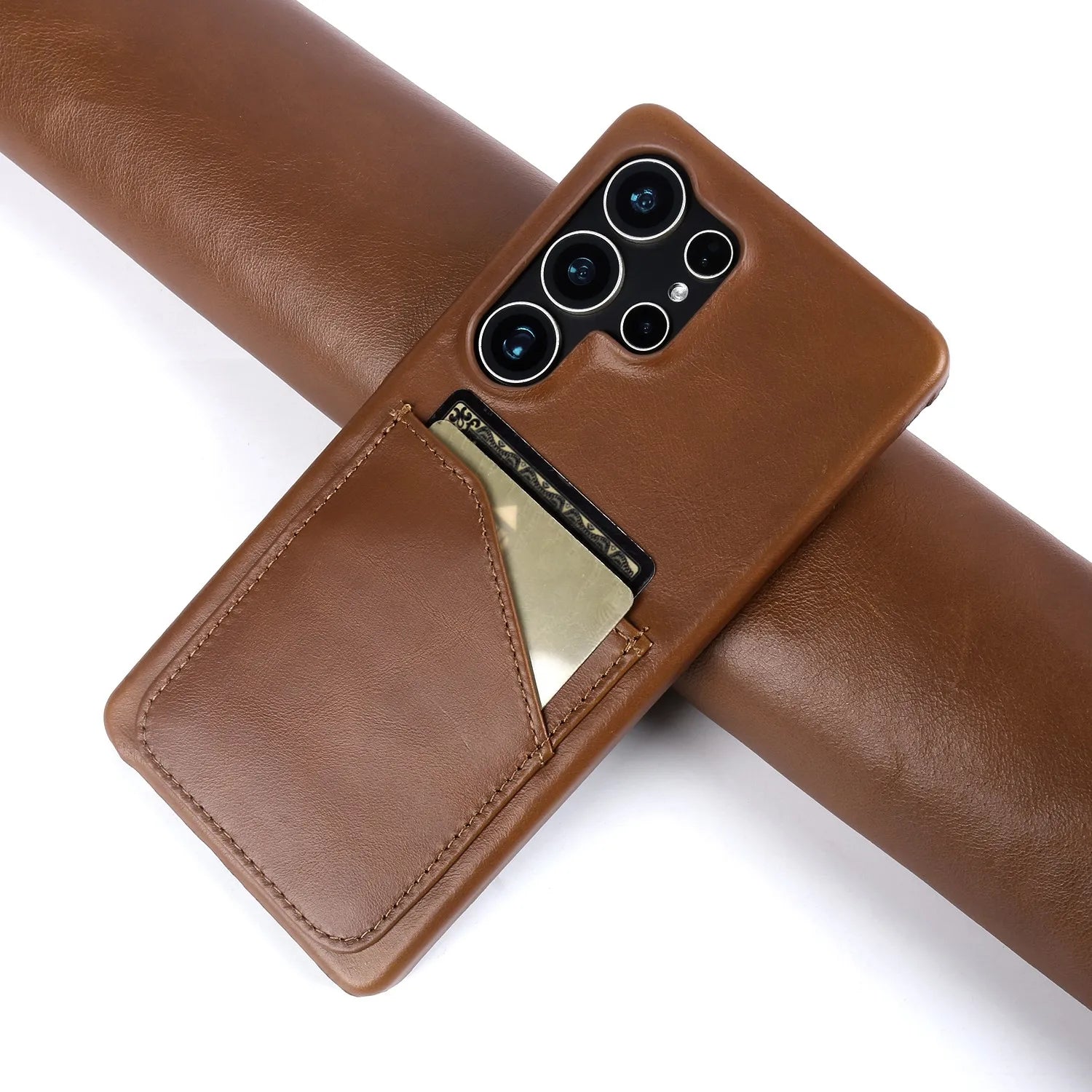 Premium Card Slot Genuine Leather Case For Samsung Galaxy S25 Ultra Cases S24 S23 S22 S21 S20 Vintage Phone Back Cover Coque