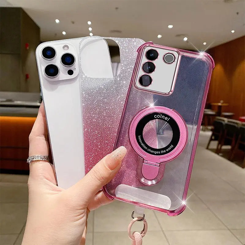Strap Lanyard Magnetic Phone Holder Case For Samsung Galaxy S26 S25 edge S24 S23 S22 S21 S20 FE Ultra Plus Shockproof Cover