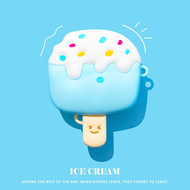 3D Ice Cream Puppy Cartoon Cover for AirPods 4 Case Cute Earphone Case for AirPods Pro 3 2 Charging Cover for AirPods 4 3 2 1