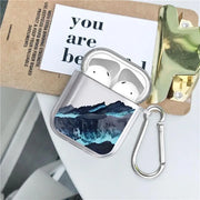Case For Airpods 4 Pro Pro3 3 1 2 Pro2 Clear Earphone Cases Cover Snow Mountain Airplane