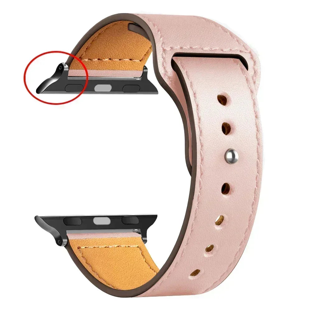 Leather band For Apple watch straps 41mm/45mm 42mm 46mm 40-44mm sport loop bracelet iWatch series 10 9 8 7 4 5 6 se Ultra 2 49mm