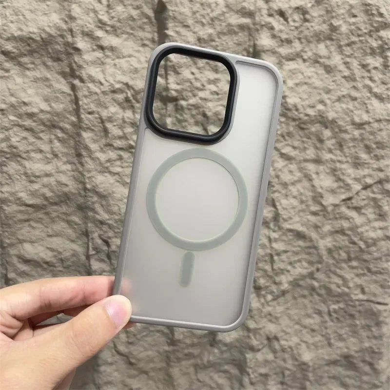 Matte Magnetic Original Phone Case For iPhone Air 17 16 15 14 12 11 13 Pro Max Plus For Magsafe Wireless Charging Protect Cover
