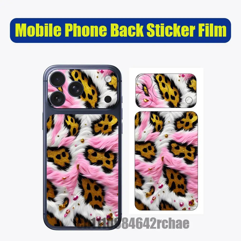 For Leopard print wallpaper Phone Back Film Sticker iPhone 17 Pro Max P PM Decal Skin Wrap Custom Stickers Cover