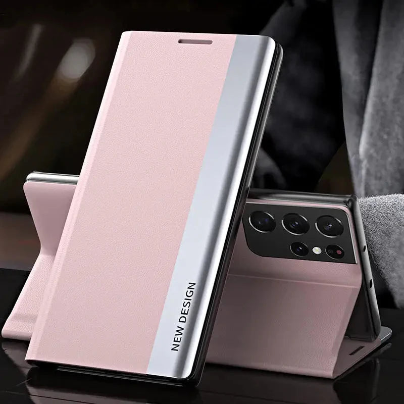 Luxury Leather Flip Case For Samsung Galaxy S26 S25 S24 S23 S22 S21 S20 Ultra Plus Edge S23 S21 S24 FE Note 20 Ultra Stand Cover