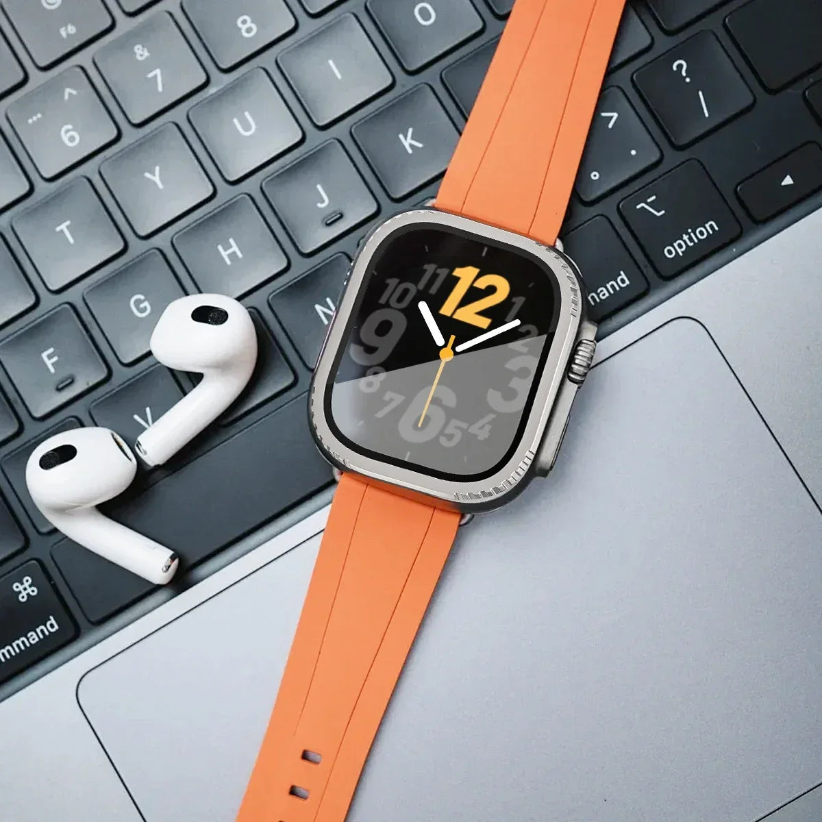 Alloy Frame+Tempered Glass for Apple Watch Ultra 3 2 1 49mm Screen Protector HD Anti Scratch Film for Iwatch Ultra 49mm Series