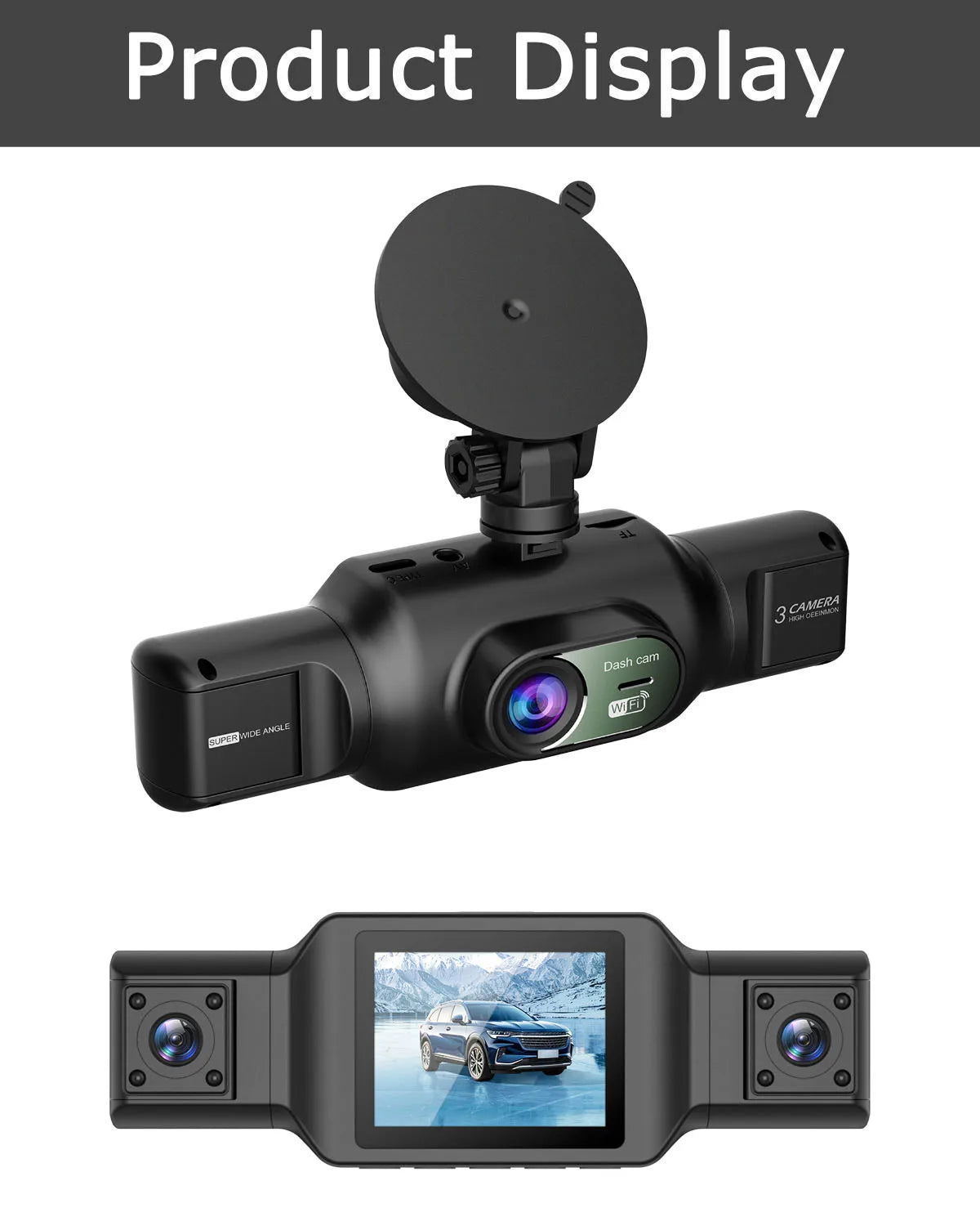 4Ch WiFi Dashcam car camera Black Box Driving DVR FHD 1080P Front Left Right Rear Night Vision Loop Recording Black Box