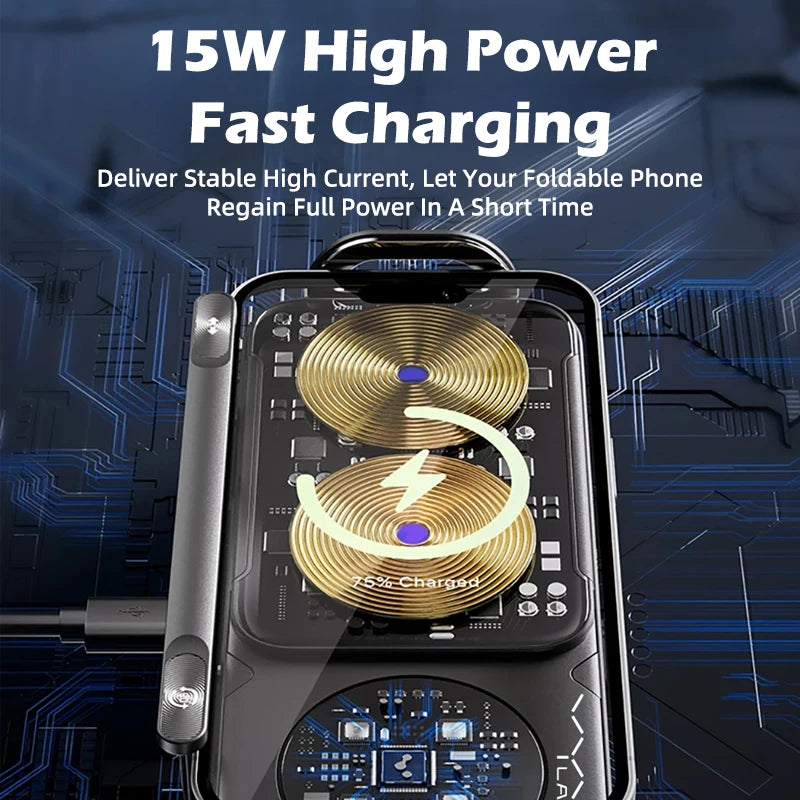 Car Wireless Phone Holder Fast Charging Air Vent Mount Screen Phone Stand for Samsung Galaxy Z Fold 6 5 Flip 4 3 Tablet Holder