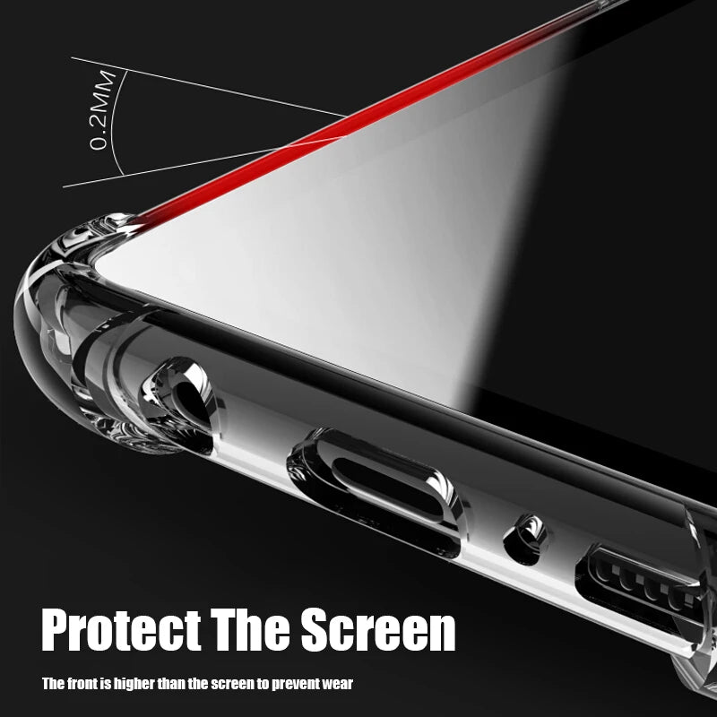 Shockproof Clear Soft Silicone Case For Samsung Galaxy S20 S21 S22 S23 FE S8 S9 S10E S10 Note 10 Plus 20 Ultra Cover Cases