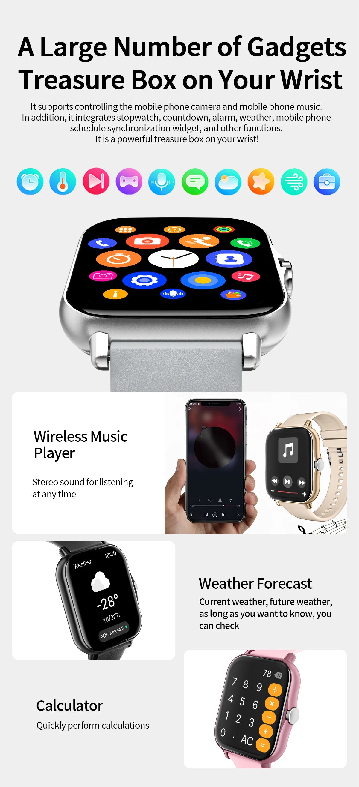 2026 New Smartwatch Bluetooth Call Fitness Tracker Heart Rate Sleep Record Outdoor Sport Watch for  Android/IOS Men Women Gift