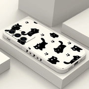 Nifty Black Cat Phone Case For Samsung Galaxy S25 S24 S23 S22 S21 S20 Ultra FE S10 S10E Plus Note 20 Ultra Silicone Cover