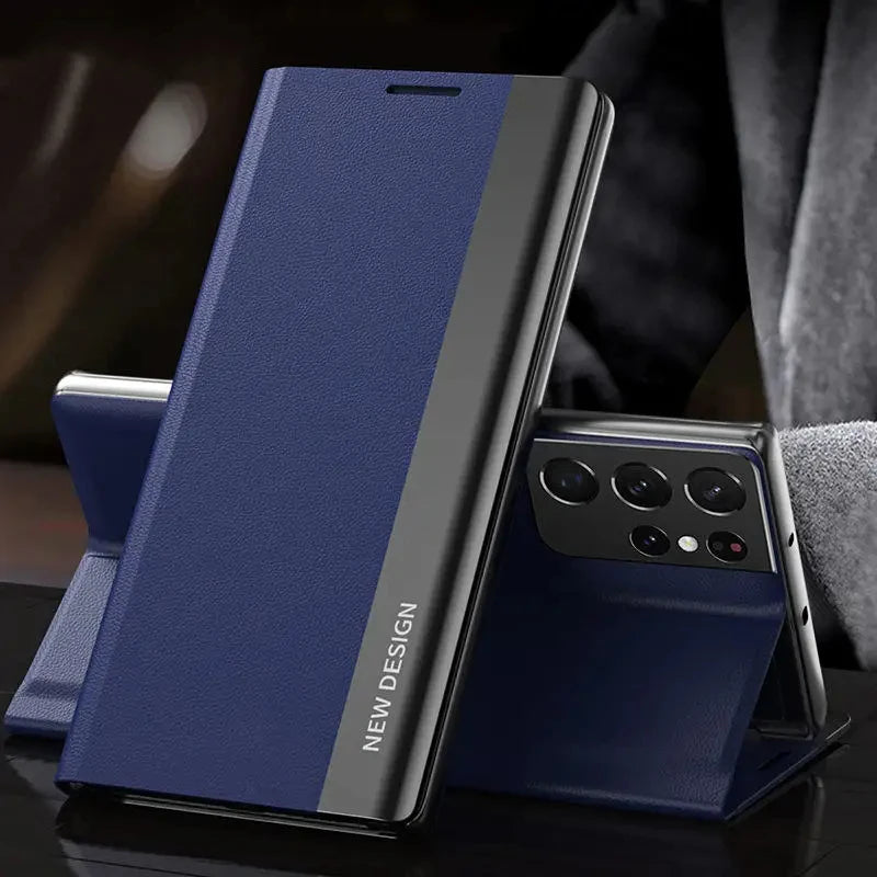 Luxury Leather Flip Case For Samsung Galaxy S26 S25 S24 S23 S22 S21 S20 Ultra Plus Edge S23 S21 S24 FE Note 20 Ultra Stand Cover